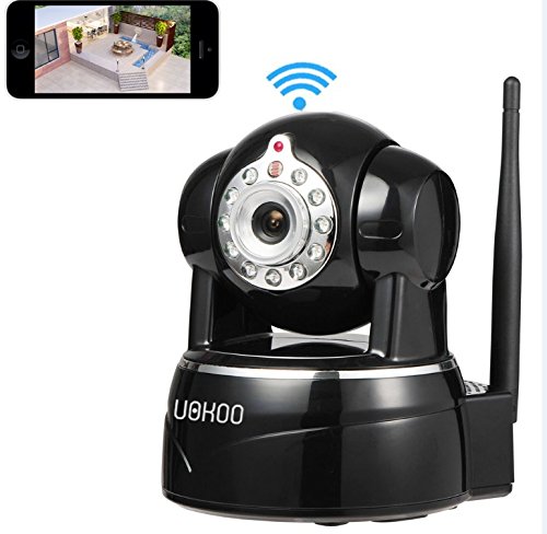 IP Camera, Uokoo 720P WiFi Security Camera Internet Surveillance Camera Built-in Microphone,Pan/Tilt with 2-Way Audio, Baby Video Monitor Nanny Cam, Night Vision Wireless IP Webcam (Black-720P)