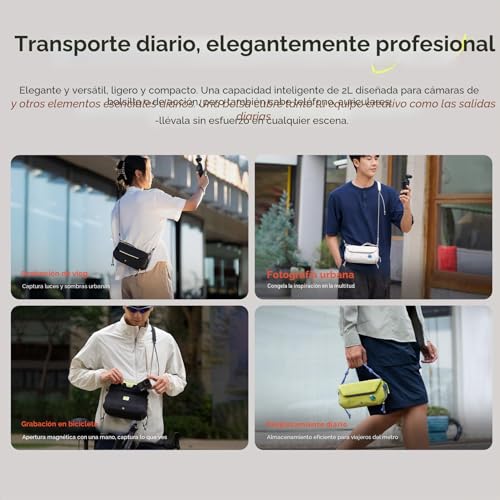 PGYTECH OneGo Pocket Shoulder Bag, Actioncam/Mobile Shoulder Bag | Daily Casual Style, Sandwich Compartments Design, Quick Magnetic Closure, Durable Lightweight Fabric, YKK Zipper, White