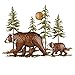 Northwoods Walking Bears Metal Wall Art