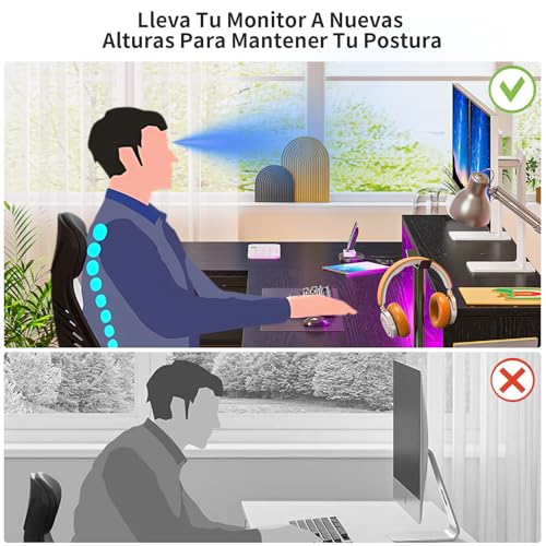 Simple Wisdom Escritorio Gamer,Escritorio Minimalista,El Escritorios Viene con un Cajón de Tela,una Regleta de Enchufes,una Regleta Luces, un Soporte Para Monitor y un Soporte Para Auriculares (Negro)