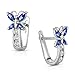 Butterfly Simulated Birthstone Huggie Earrings 925 Sterling Silver with Secure Lever Back (September)