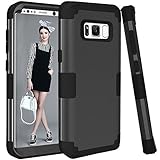 Galaxy S8 Case, KAMII 3in1 [Shockproof] Drop-Protection Hard PC Soft Silicone Combo Hybrid Impact Defender Heavy Duty Full-Body Protective Case Cover for Samsung Galaxy S8 (Black)