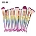 ITITI 15pcs Mermaid Makeup Brush Set Synthetic Kabuki Foundation Blending Blush Eyeliner Face Powder Brush Makeup Brush Kit Beauty Cosmetic Tools (3)
