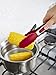 Silicone Tongs, NYKKOLA Premium quality Silicone Stainless Steel Tongs Silicone Cooking Utensils 2 Pack (9inch & 12inch in Graphite Cherry Red)