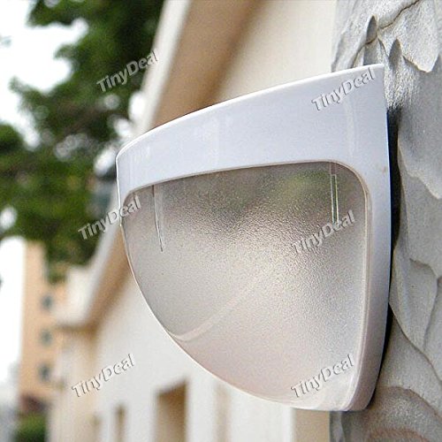 Tiny Deal Light-Operated Solar Fence Lamp 6-LED Fence Gutter Light Garden (Natural White) HSI-318433