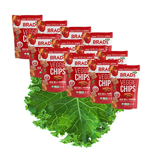 Brad's Plant Based Organic Veggie Chips, Red Bell Pepper, 12 Bags, 36