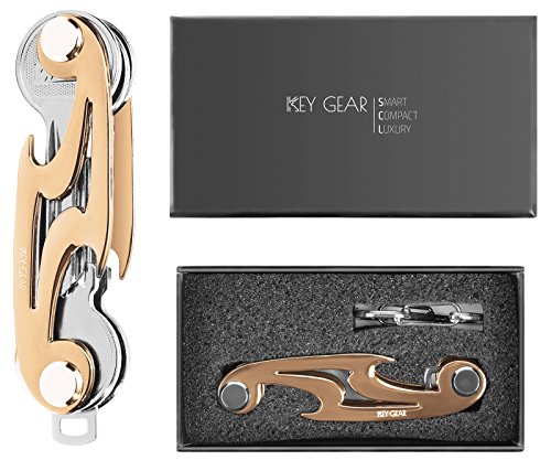 KEY GEAR Smart Pocket Key Holder – Best Pocket Key Organizer with Sleek, Lightweight & Compact Design – Superior Choice to Bulky Key Wallets or Key Cases – Can Hold 2-10 Keys (golden)