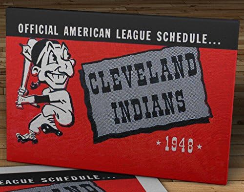 1948 Vintage Cleveland Indians Baseball Schedule - Canvas Gallery Wrap - 16 x 10