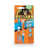 Gorilla Super Glue, Two 3 Gram Tubes, Clear