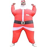 Luxanna Christmas Inflatable Santa Claus Suit Blow up Chub Santa Costume Unisex Adult(AD),Red,Large