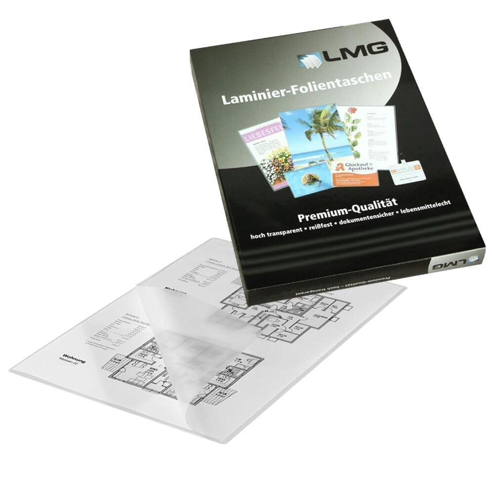 LMG LMGA4-175 Laminating Pouches A4 216 x 303 mm 2 x 175 mic Pack of 100
