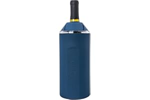 Vinglacé Wine Bottle Chiller- Portable Champagne Insulator- Stainless Steel Wine Cooler Sleeve - Keeps Wine Cold (Navy)