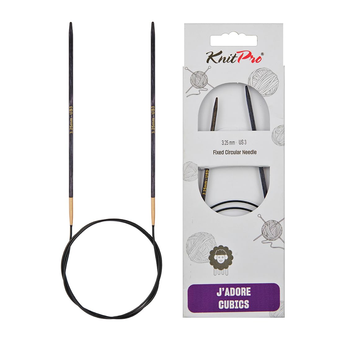 KnitPro J’Adore Cubics Fixed Circular Needles 32" 80cm | 3.25mm