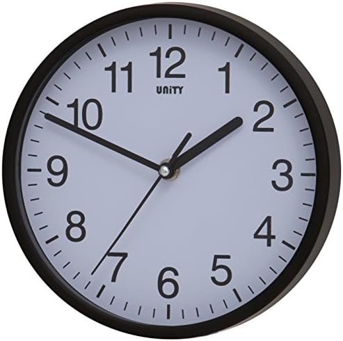 Unity Unsw198 Radcliffe Sweeping Seconds Hand Quiet Wall Clock Black