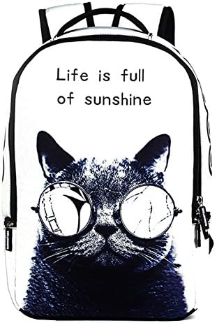 AIZHE Galaxy Backpack Cartoon Kid's Bookbag Children Schoolbag Cute Animal Backpack (White Cat)