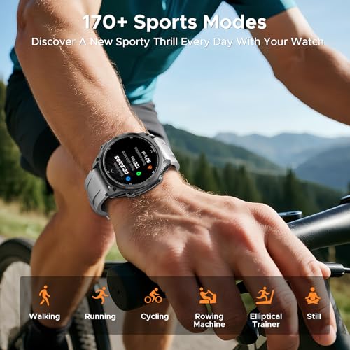 Anywise W1 Pro Smart Watch Women Man,Dual Frequency GPS With Offline Maps Smartwatch For Android and iOS,5ATM Waterproof 1.43'' AMOLED,170+ Sports Modes/12 Days Battery/3 Strap