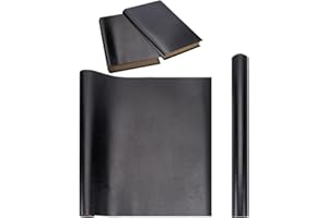 OLYCRAFT Black Imitation Leather Book Binding Cloth Bookcover 0.7mm Thick Leather-Like Book Cover for DIY Crafts
