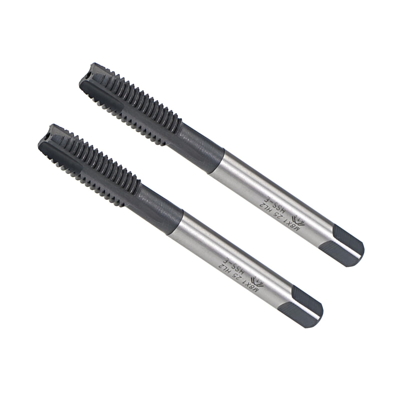 CoCud Spiral Point Tap, M8X1.25 Thread Size, TICN Coated HSS Metric Threading Tap - (Applications: for Drilling Tapping Stainless Steel), 2-Pieces — image 1