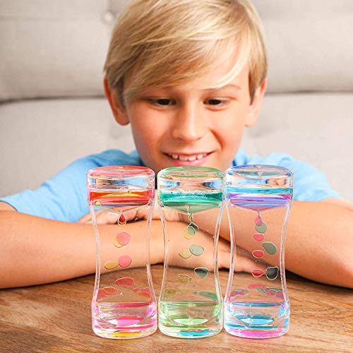 3 Pack Liquid Motion Bubbler Timer, Stress Relief Sensory Toys Party Favors for Kids Girls Boys Autistic Children ADD ADHD Relax Therapy Increase Focus Calm St. Patricks Day Easter Birthday Gifts