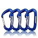 VANWALK 12KN Aluminium Wiregate Carabiners - 4 Pack - Rated 2645 LBS Each – 7075 Lightweight Carabiner Clips for Hammock Climbing Rocking (Blue)…
