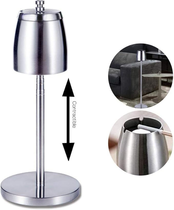 Womdee Floor Standing Ashtray, Telescopic Stainless Steel