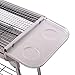 Outsunny Portable Charcoal Grill, Stainless Steel Folding Barbecue BBQ Grill with Pan, Grill Rack, Shelves and Hooks for Backyard Cooking, Camping, Picnic, Party, Tailgating and Travel