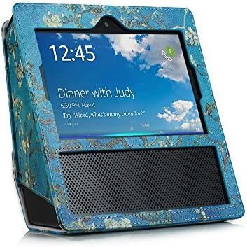 Amazon Echo Show Case (2017) huapin Premium PU Leather Carrying Case with portable handle Sleeve Skins Anti-Skid Protective Cover for Amazon Echo show