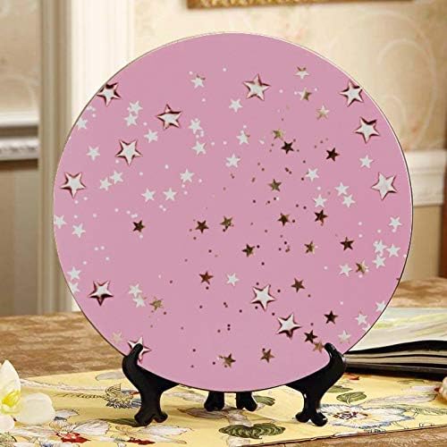 Amazon Com Thkdsc Golden Stars Glitter Pink Colored Ceramic