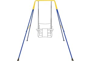 RORMCHENY Swing Stand, Metal A-Frame Hammock Chair Stand, Foldable Baby Swing Frame, Easy to Assemble & Store, Indoor/Outdoor Swing Stand for Toddler Baby Jumper Hammock Chair