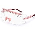 UKNOW Safety Goggles Over Glasses, Anti Fog Safety Glasse with Clear Wraparound Lens, ANSI Z87.1 Protective Eyewear
