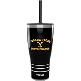 Tervis Traveler Yellowstone Dutton Ranch Triple Walled Insulated Tumbler Travel Cup Keeps Drinks Cold & Hot, 30oz - with Straw Lid, Stainless Steel