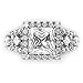 Metal Factory Sz 7 Sterling Silver 925 Princess Cut CZ Cubic Zirconia Halo Engagement Ring