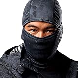 Yoyorule Camouflage Army Cycling Motorcycle Cap Balaclava Hats Full Face Mask (Black)