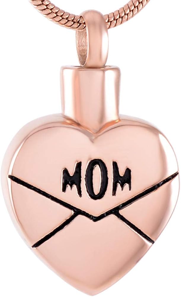 ASFDSA Ashes Necklace Ashes Mom Love Heart Shape Stainless Steel