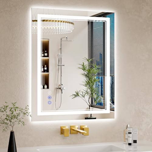 Wissmiels LED Bathroom Mirror Lights Anti-Fog Dimmable 24x30