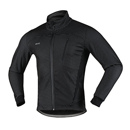 Arsuxeo 16h men s winter thermal fleece cycling jacket …