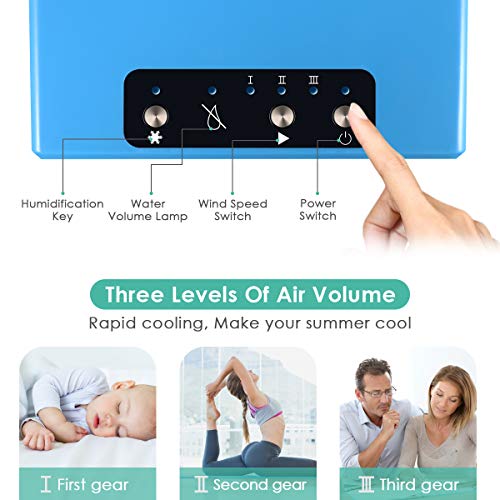UOKOO Personal Space Air Conditioner, Mini Portable Desktop Fan Personal Misting Table Fan Small Evaporative Air Cooler Circulator Humidifier for Office, Dorm, Room, Outdoor