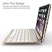 iPad mini 4 Wireless Keyboard Case with Colorful Backlit 135 Degree Adjustable Angles Addprime Gold Aluminum Alloy Shell and Back Plate Chocolate ABS Button Bluetooth 3.0 Keyboard for iPad A1538/A1550