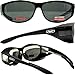Global Vision Escort Safety Glasses Fit Over Most Eyewear Smoke Lenses (Black Smoke)
