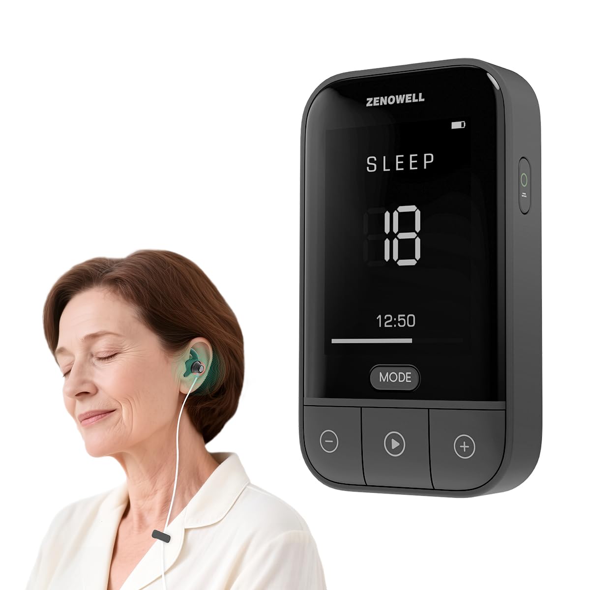 Photo 1 of ZENOWELL Relaxation Device for Better Sleep, Stress Relief, Calm, Anxiety Relief, Sleep Aid Device for Adults, Portable Zenowell Vita, Boost Energy and Focus, No Apps Required
