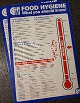 DAVE CHARLES DESIGNS 2pk Food Hygiene Temperature Posters 200x300mm Self view 1