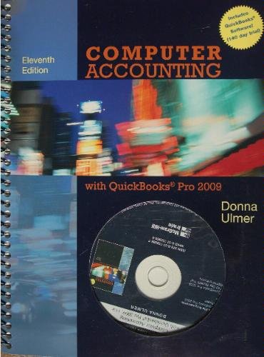 Computer Accounting With Quickbooks Pro 2009