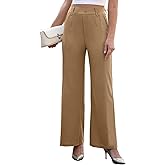 Agenlulu Women's Wide Leg Dress Pants High Waisted Strechy Straight Leg Pants Business Casual Pull On Office Work Slacks