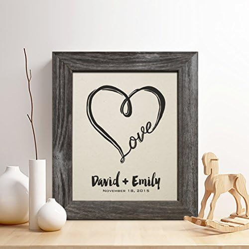 Personalized 2nd Cotton Anniversary Gift for Him or Her, Special Date Cotton Print, Heart and Love Cotton Print, Gifts for Husband and Wife, 2 Years Together