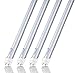 Hyperikon 4 Foot LED Tube, T8 T10 T12 40 Watt Replacement (18W), Dual End Ballast Compatible, Clear Lens, UL, Bright White, 4 Pack