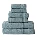 HygroSoft Fast Drying and Absorbent 100% Cotton 6-piece Towel Set, Glacier