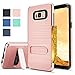 S8 Plus Case, Galaxy S8 Edge Case, AnoKe [Card Slots Wallet Holder] Kickstand Hard Plastic PC TPU Soft Hybrid Shockproof Heavy Duty Protective Cute Case Cover for Samsung S8+ Girl KC1 Rose Gold New