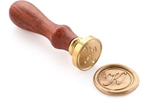 Wax Seal Stamper, VOOSEYHOME Initial Handwritten Letter Alphabet K Stamp with Rosewood Handle, Decorating on Invitations Mail Envelopes Sealers Cards Books for Birthday Themed Party Wedding Signature