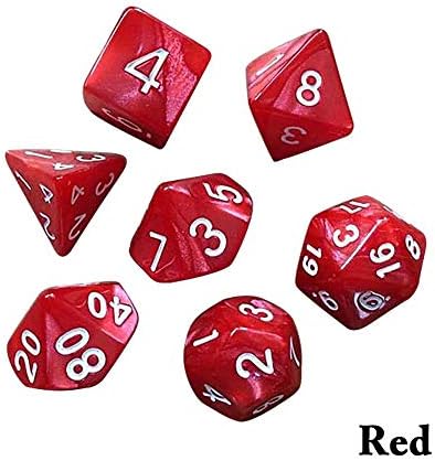 ZABB Dados De Rpg 7Pcs/Set Polyhedral RPG Games Dice with Marble Effect D4-D20 Multi Sides Dice Pop for Dnd Board Games.