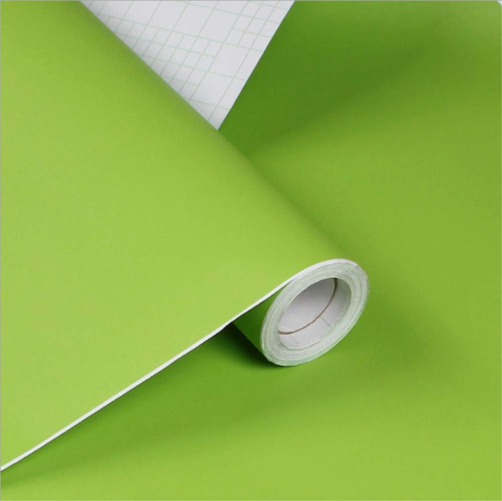 Solid Color Frosted Waterproof Wallpaper Shelf Drawer Liner Self-Adhesive Cabinet Sticker 15.6 Inch by 98 Inch (Green)